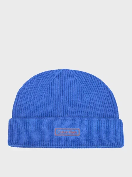 Вовняна шапка Calvin Klein чанкі синя
