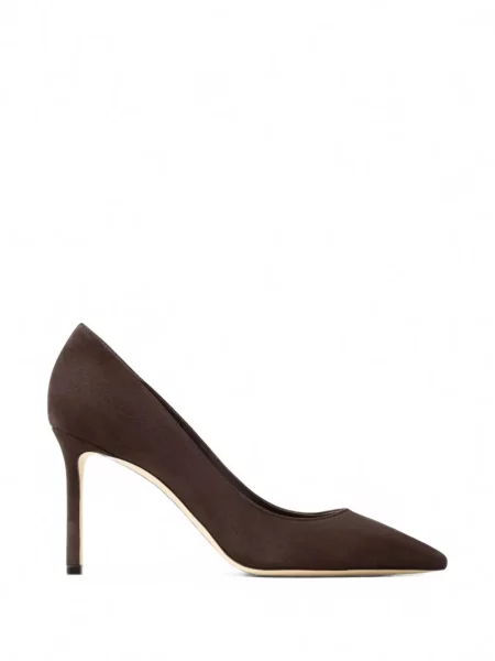 Pantofi cu toc Jimmy Choo din piele de căprioară maro