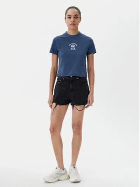 Tommy Jeans Džínové šortky černá