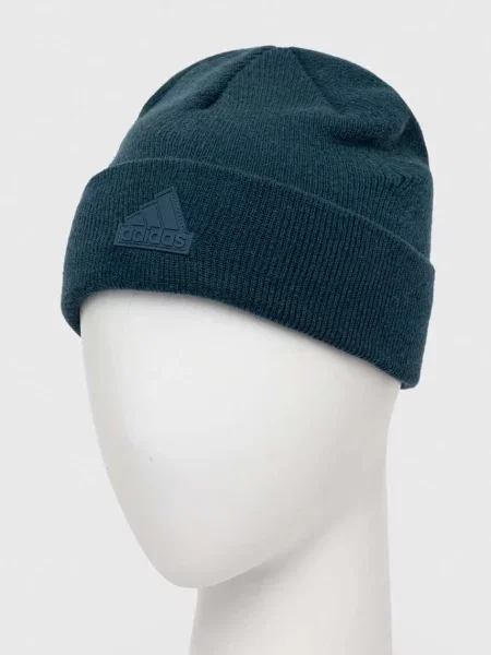 Вовняна шапка adidas Performance вовна зелений