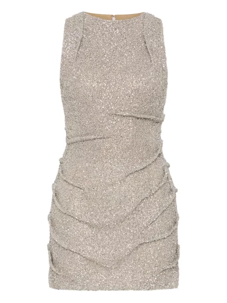 Mała sukienka mini Rachel Gilbert z cekinami garniturowa srebrna