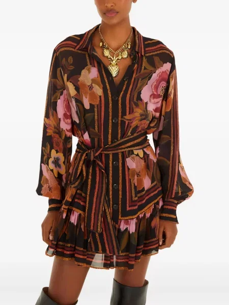 Rochie mini Farm Rio cu dungi negru