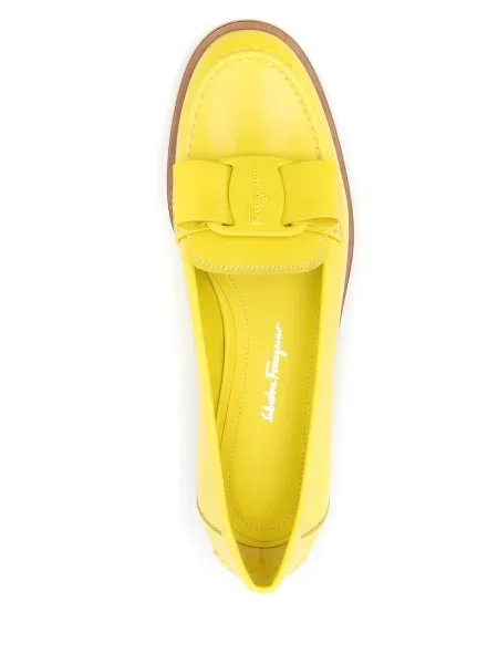 Pantofi loafer Ferragamo cu funde galben