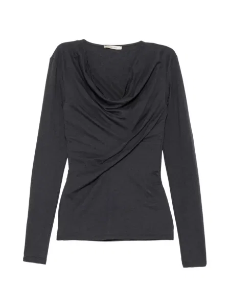 Top Paloma Wool de lână cu volane gri