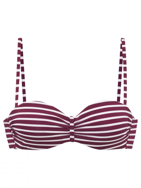 VENICE BEACH Sutien costum de baie roșu bordeaux alb