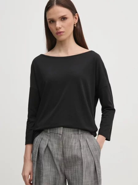 Блуза с дълги ръкави Sisley синьо черно