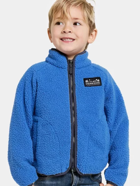 Didriksons Dětská fleecová mikina GIBBS KIDS FULLZIP modrá