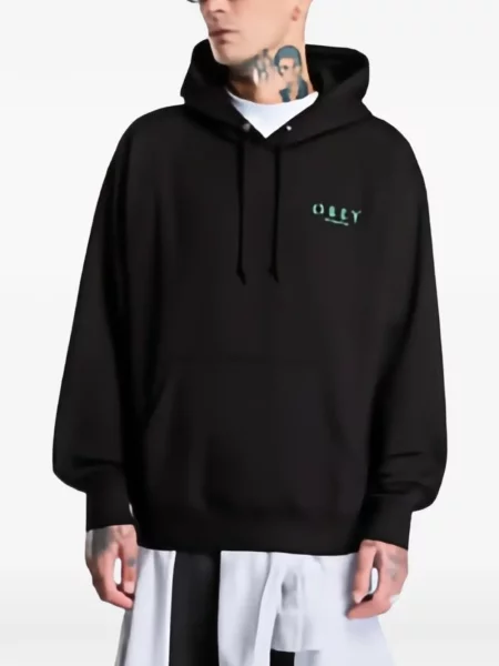 Bluza z kapturem Obey z nadrukiem czarna