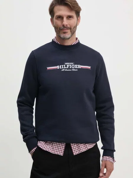 Суитчър Tommy Hilfiger с принт тъмносиньо