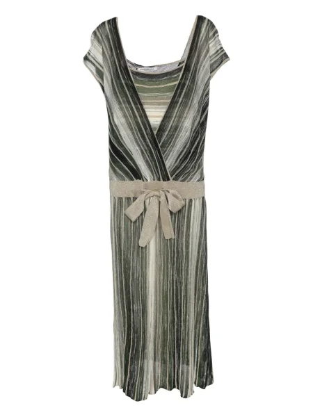 Sukienka midi Marina Rinaldi w paski do kolan garniturowa zielona