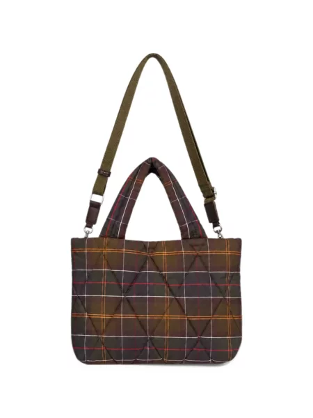 Matlasat geanta crossbody Barbour în carouri maro