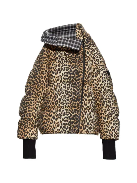 Raštuotas striukė Ganni leopardinis