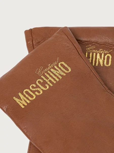 Кожаные перчатки Moschino