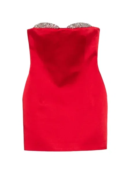 Satenska mini haljina The New Arrivals Ilkyaz Ozel bez bretela crvena