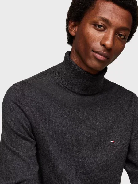 Кашемірова водолазка Tommy Hilfiger для гольфу сіра