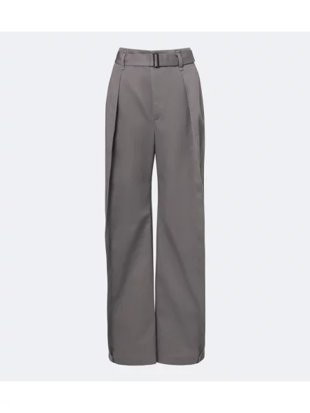 Cu centură pantaloni Lemaire din țesătură twill gri