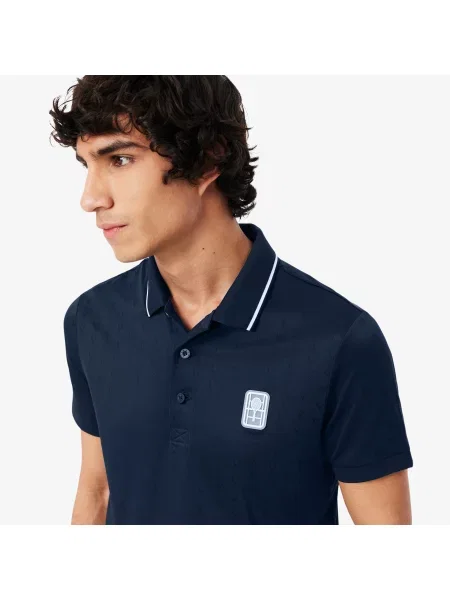 Lacoste Tenisowa Koszulka Polo Heritage Ultra Dry Ze Stretchem niebieski