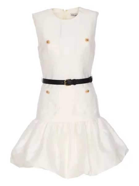 Rochie mini Self-portrait cu volane de costum alb