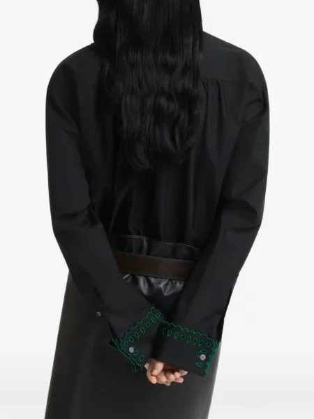 Cămașă Marni cu broderie din poplin negru