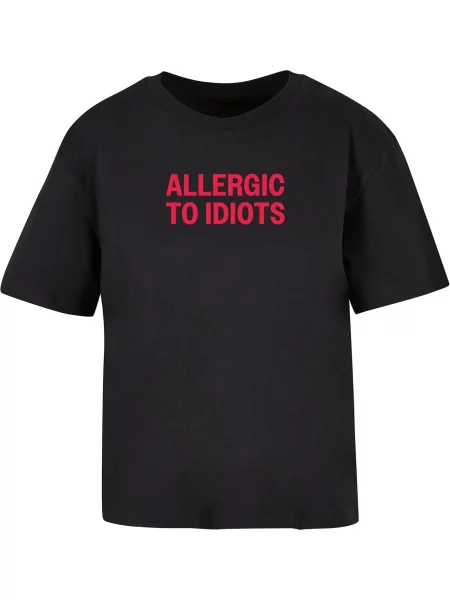 Miss Tee Tričko Allergic To Idiots krvavě červená černá