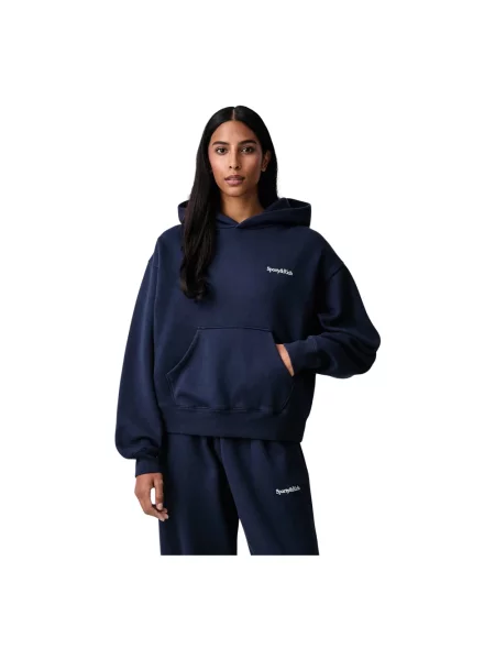 Bluza z kapturem Sporty And Rich z kapturem z logo niebieska