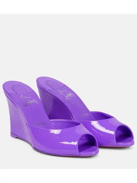 Sandale Christian Louboutin din piele de lac violet