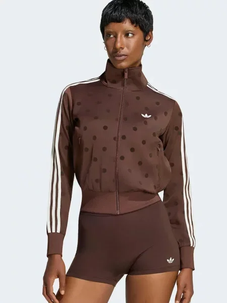 Adidas Originals hanorac cu pentru femei Satin Polka Dots maro