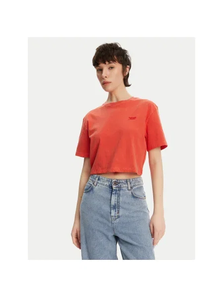 Tommy Jeans Póló Relaxed Fit narancssárga