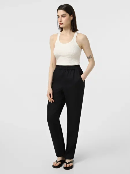 Льняные классические брюки Emporio Armani синие