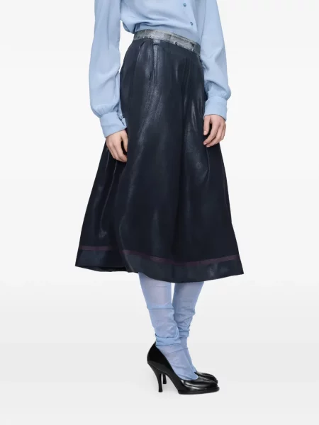 Fustă midi Maison Margiela până la genunchi albastru