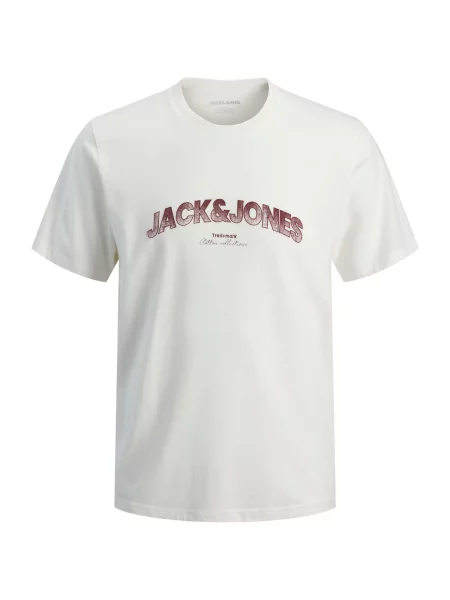 JACK & JONES Tricou JJAVERY roşu închis alb