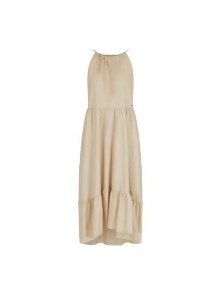Sukienka midi Armani Exchange dzwony beżowa