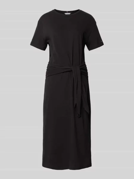 Sukienka casualowa o kroju relaxed fit z czystej bawełny Tommy Hilfiger czarna