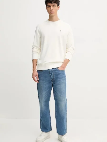 Gant bluza biały z aplikacją beżowa