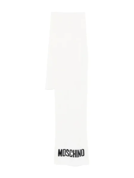 Žebrovaný šál Moschino bílý