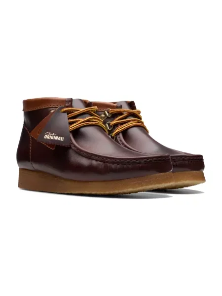 Botki Clarks skórzane czerwone