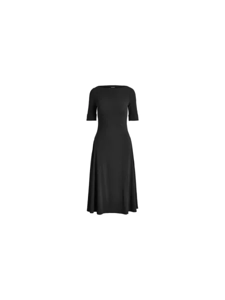 Sukienka midi z dekoltem w łódkę model ‘MUNZIE’ Lauren Ralph Lauren czarna