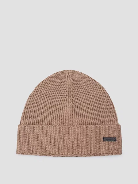 Вовняна шапка Boss бежева