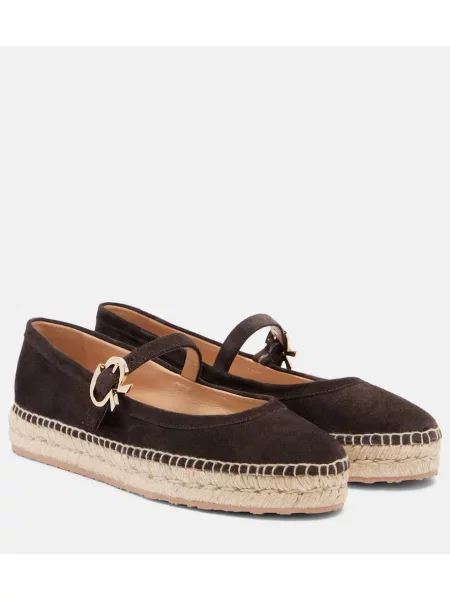 Semišové espadrilky Gianvito Rossi hnědé