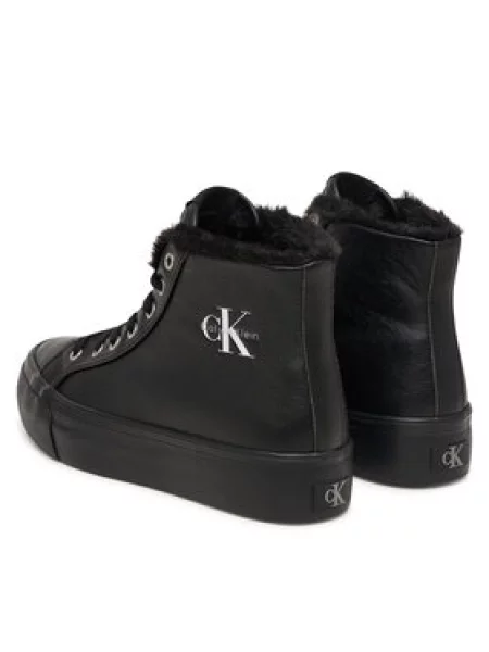 Calvin Klein Sportcipők Vulc Flatf Mid Laceup Lth Fur fekete