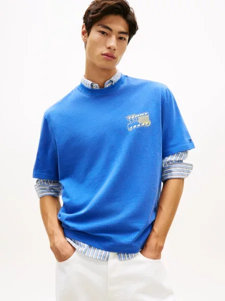 Tommy Jeans Koszulka Mężczyźni S niebieski