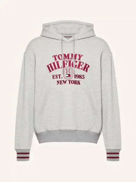 Tommy Hilfiger Bluza Z Kapturem grau biała