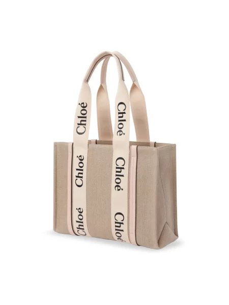 Lniana shopperka Chloe beżowa