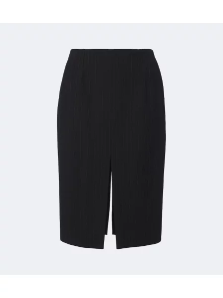 Fustă tip creion Saint Laurent de lână cu dungi negru