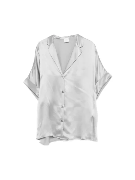 Koszula Eleventy z krótkim rękawem szara