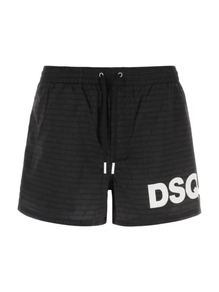 Kąpielówki Dsquared2 z nadrukiem czarne
