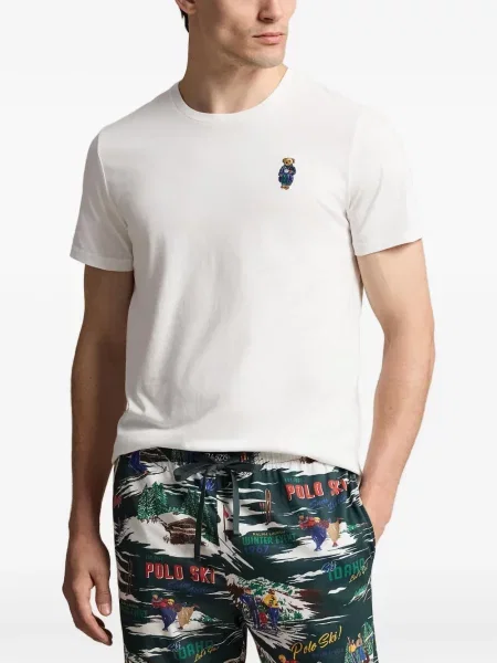 Scurt șapcă Polo Ralph Lauren cu broderie din jerseu maro