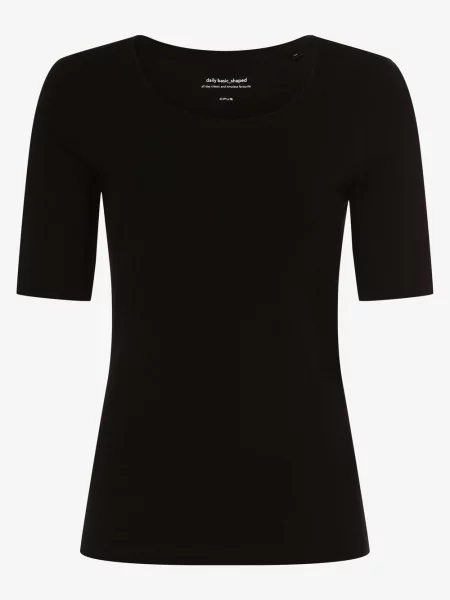 T-shirt z rękawem o dł. model ‘Daily’ Opus czarna