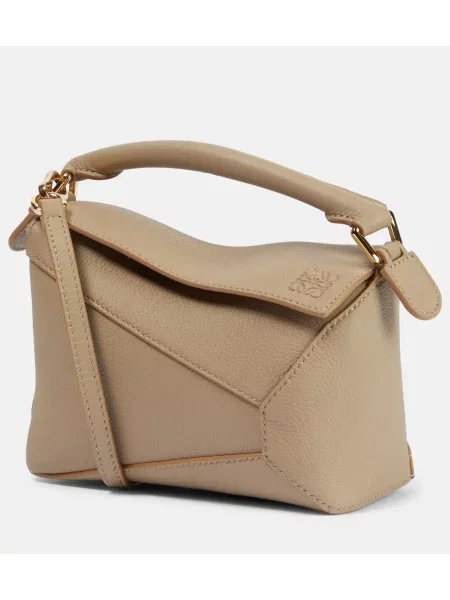 Mała mały torebka skórzana Loewe skórzana beżowa