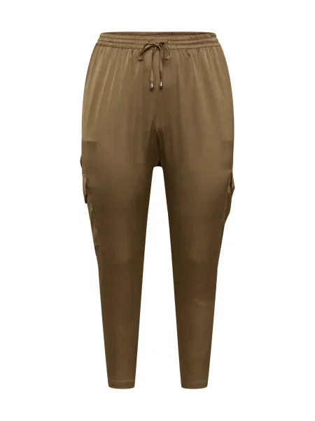 KAFFE CURVE Cargo hlače tamno zelena